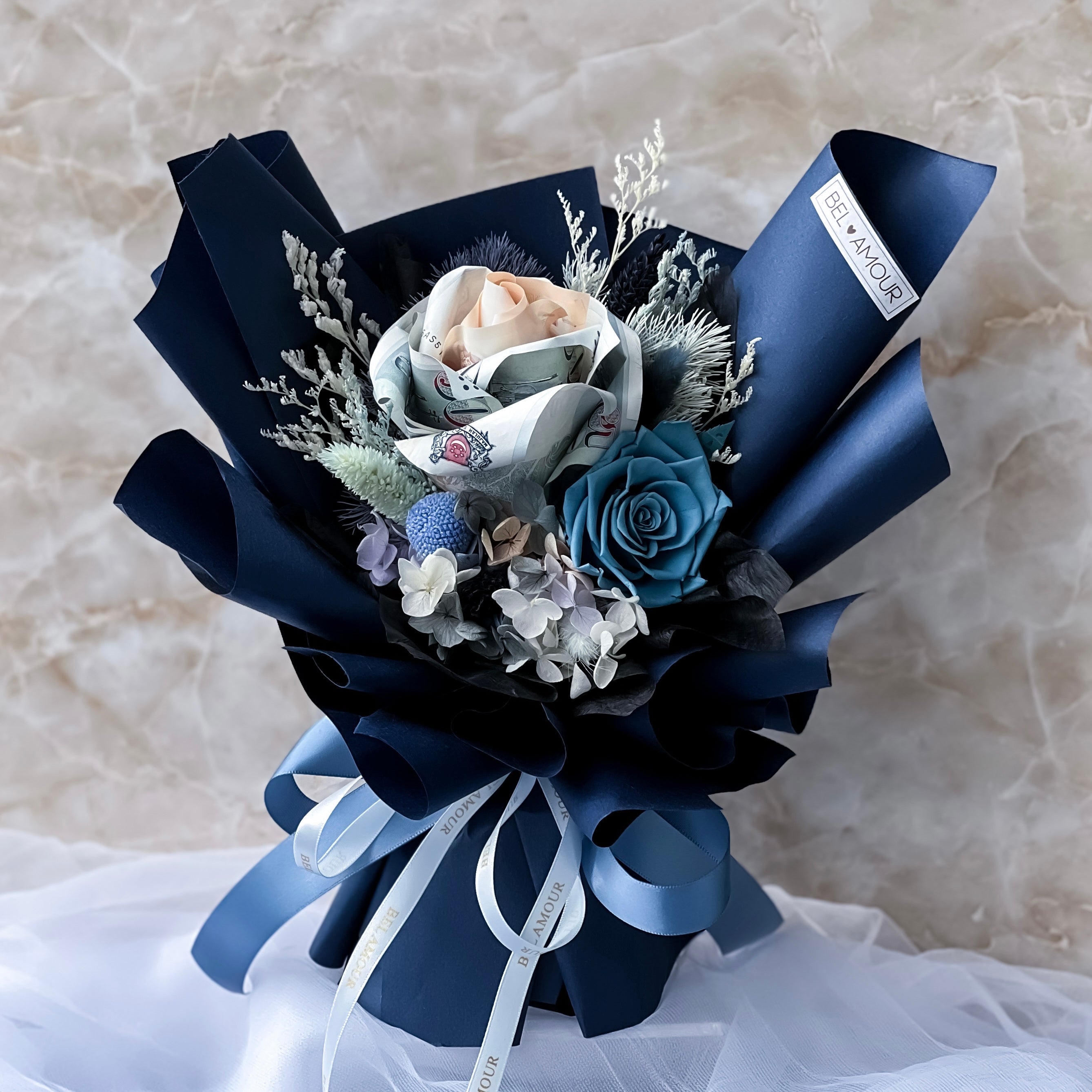 Navy Blue Cash Bouquet / Money Flower