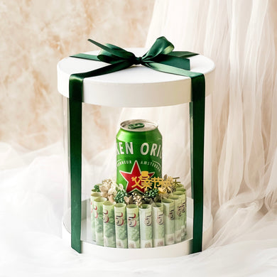 Father's Day Gift - Beer and Cash Cake Design Gift Set (Heineken Beer)