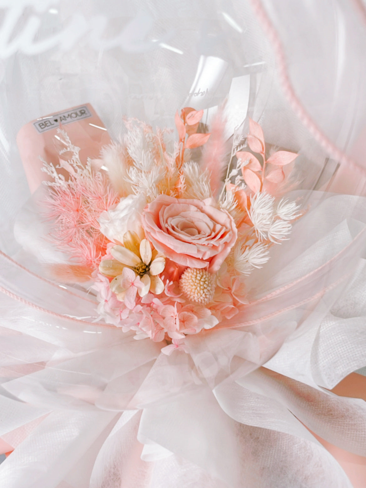 Preserved Flower in Bubble Balloon Bouquet
