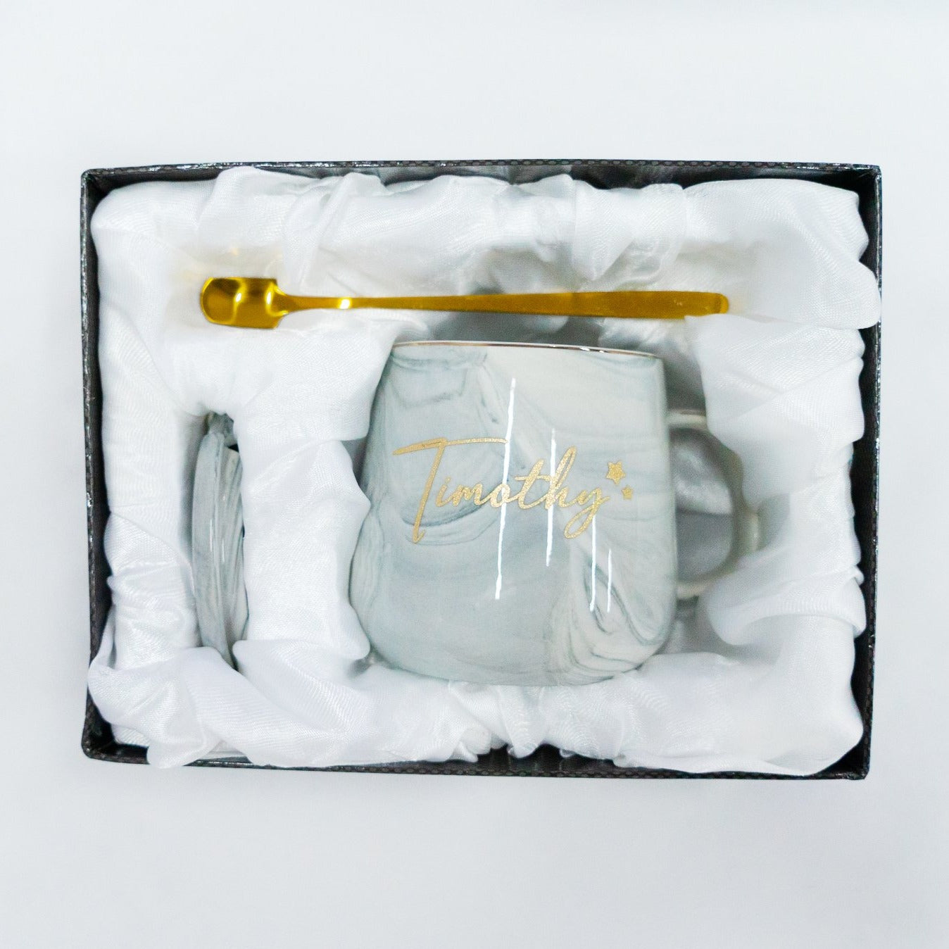 Bel Amour Personalised White Marble Mug Set