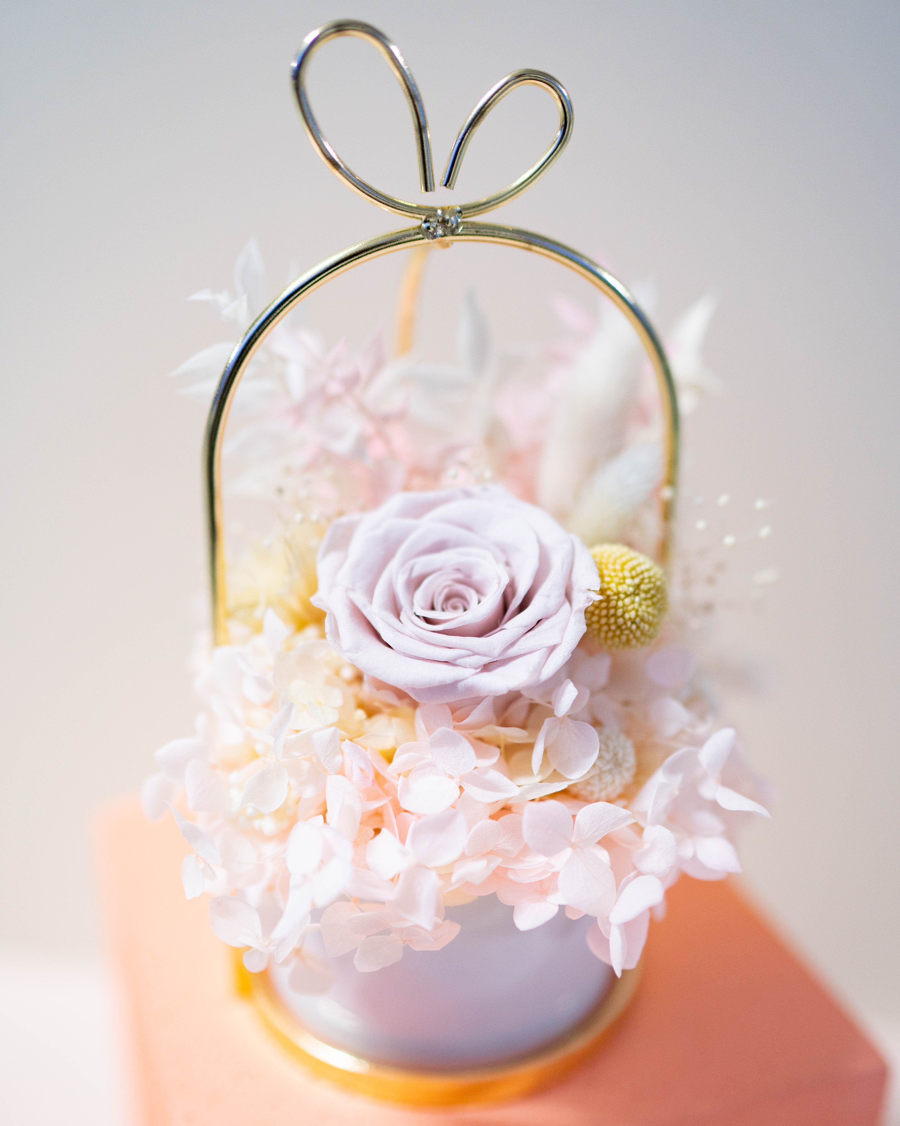 Home Decor , Table Centrepiece - Preserved Flower Marble Jar