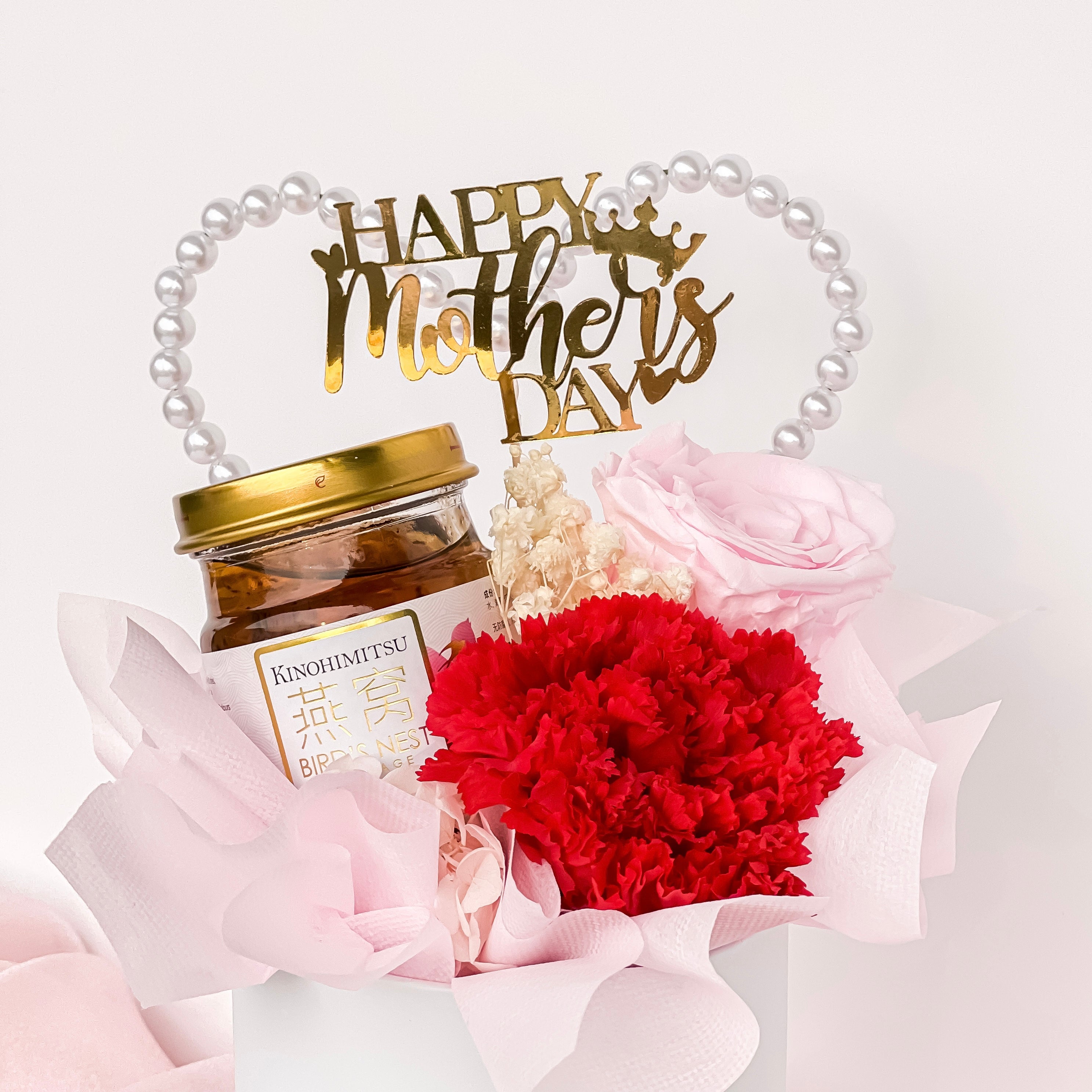 Mother's Day Gift Preserved Flower and birdnest